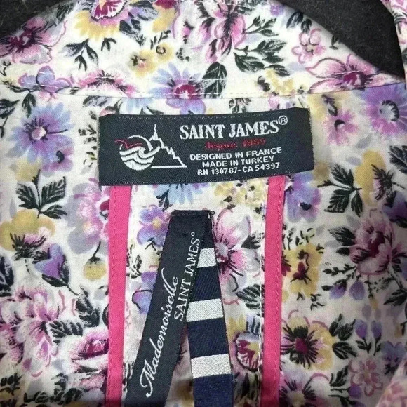 Saint James Cotton Button Down Floral Print Shirt S/M ($148) - Picture 2 of 10